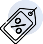 Preisschild-Icon mit Prozentzeichen symbolisiert staatliche Förderung und Einsparungen bei Wärmepumpen