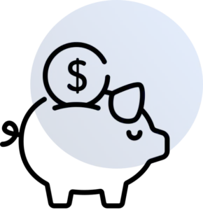 Sparschwein-Icon symbolisiert Einsparungen durch 0% MwSt Förderung und KfW-Kredite bei Solaranlagen